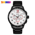 Skmei 9176 date stainless steel stopwatch men quartz movement watches